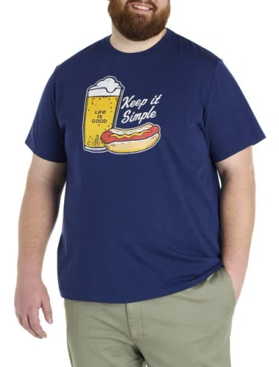 Life Is Good Big & Tall Keep It Simple Graphic Tee In Navy