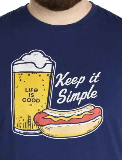 Life Is Good Big & Tall Keep It Simple Graphic Tee In Navy