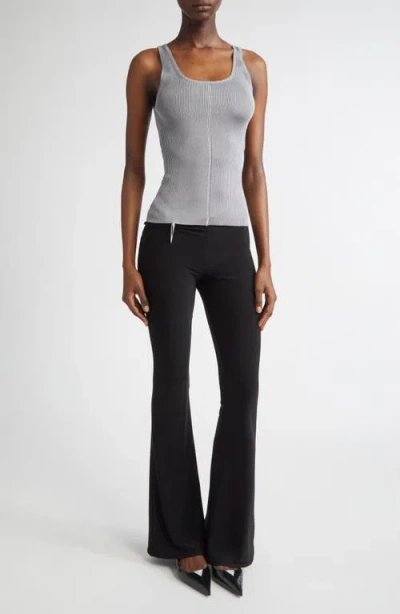 Grace Ling Logo Tag Rib Column Tank In Steel