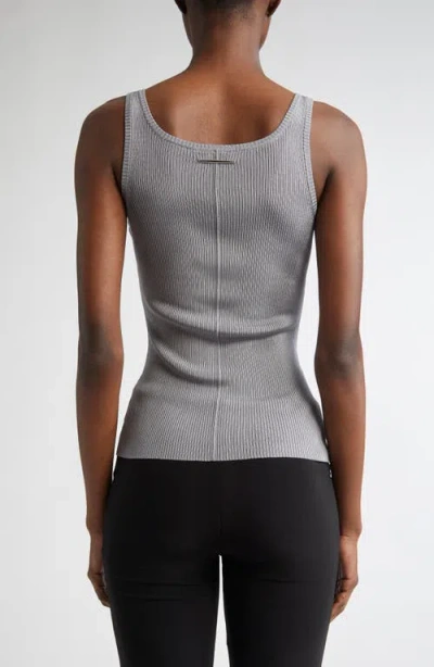 Grace Ling Logo Tag Rib Column Tank In Steel