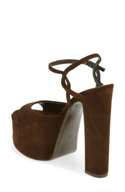 Jeffrey Campbell Ever Last Ankle Strap Platform Sandal In Espresso Suede