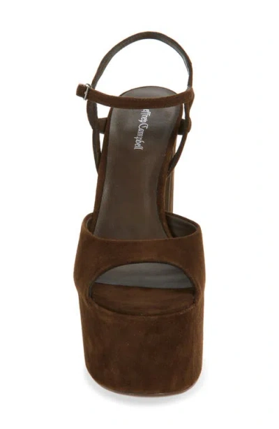 Jeffrey Campbell Ever Last Ankle Strap Platform Sandal In Espresso Suede
