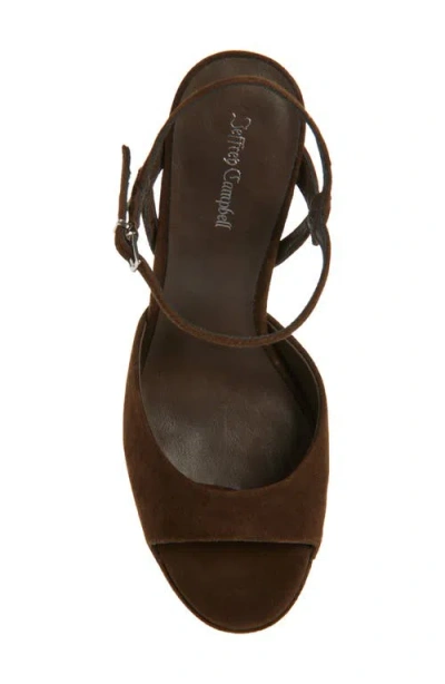 Jeffrey Campbell Ever Last Ankle Strap Platform Sandal In Espresso Suede