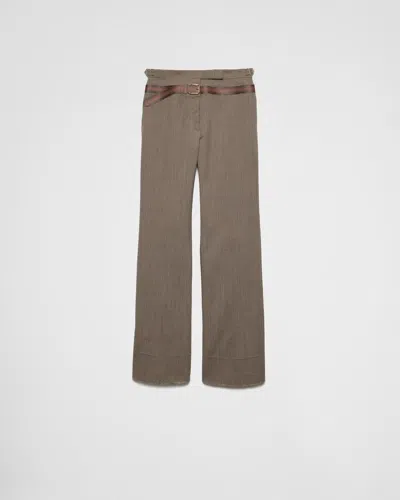 Prada Wool Trousers In Gray