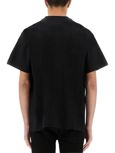 Shop Versace Jeans Couture T-shirt With Logo On The Collar In Black