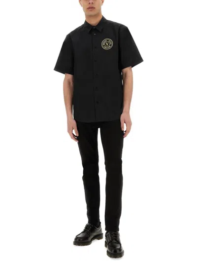 Shop Versace Jeans Couture Short-sleeved Shirt In Black
