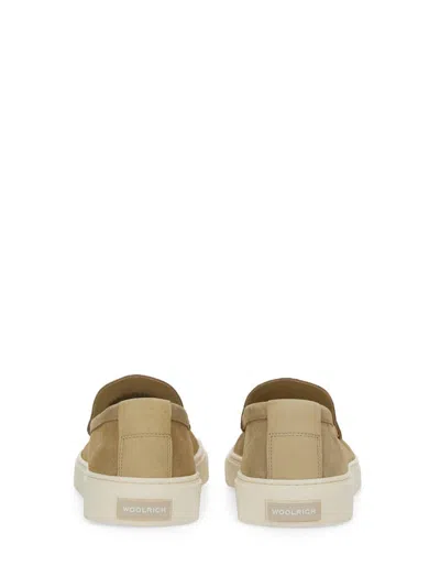 Woolrich Slip-on Reverse Suede Loafers In Beige