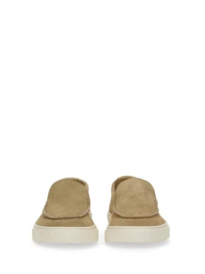 Woolrich Slip-on Reverse Suede Loafers In Beige