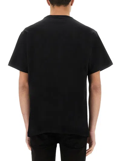 Shop Versace Jeans Couture T-shirt V-emblem Outline Baroque In Black