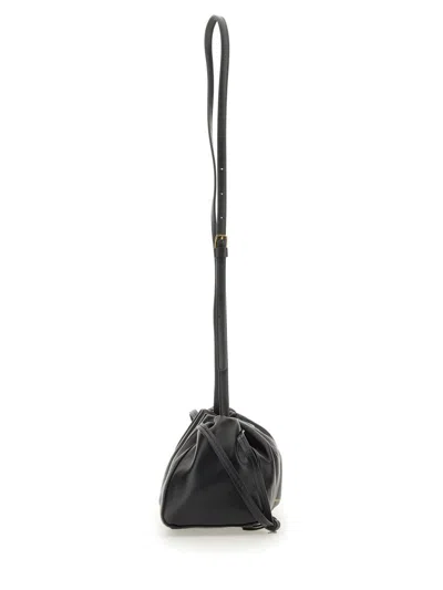 Mansur Gavriel Mini Bloom Bag With Soft Gathered Design And Drawstring Closure In Black