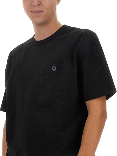 Ten C Logo Pocket T-shirt With Buttons In Black