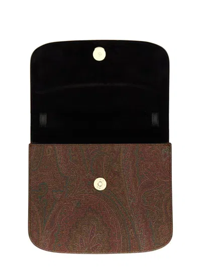 Etro Paisley Printed Essential Shoulder Bag In Black