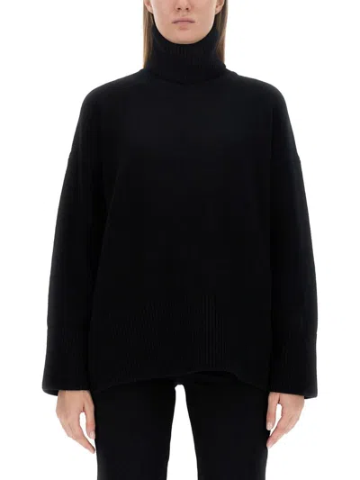Canada Goose Oversized Knit Sweater Side Slits In Black