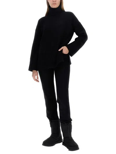 Canada Goose Oversized Knit Sweater Side Slits In Black