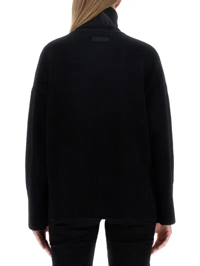 Canada Goose Oversized Knit Sweater Side Slits In Black