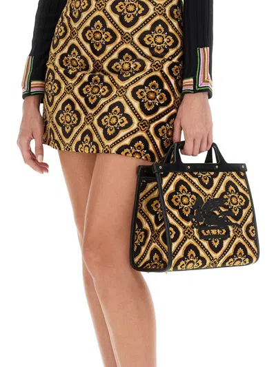 Etro Roll-neck Jacquard Sweater In Black