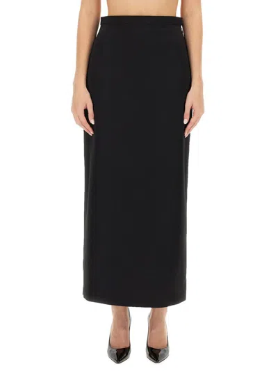 Lanvin Crepe Pencil Skirt In Black
