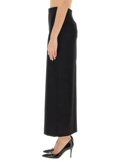 Lanvin Crepe Pencil Skirt In Black