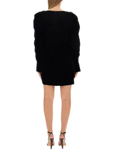 Nina Ricci Slim Fit Mini Dress With Voluminous Sleeves In Black