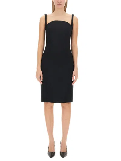 Versace Sleeveless Dress With Round Neckline In Black
