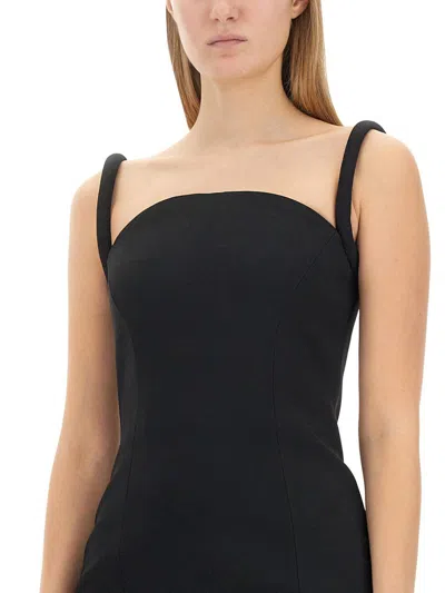 Versace Sleeveless Dress With Round Neckline In Black