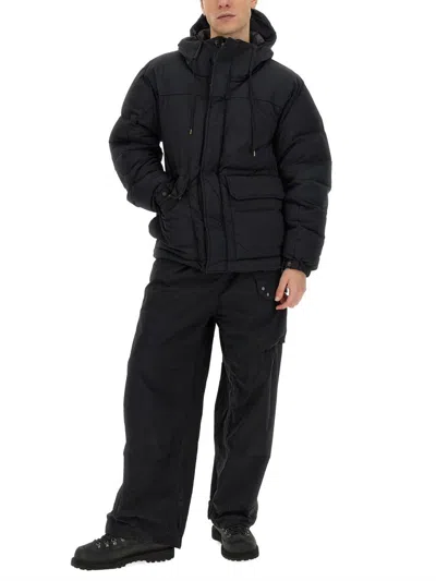 Ten C Regular Fit Hooded Jacket With Front Pockets In Blue