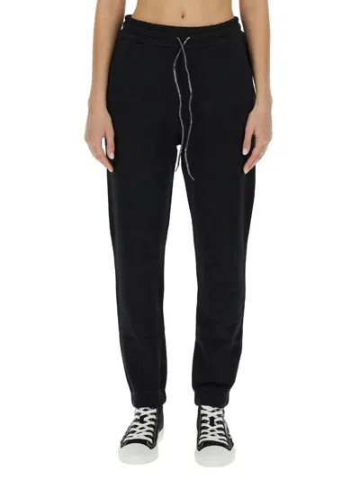 Vivienne Westwood Women Jogging Pants With Spray Print Orb In Black