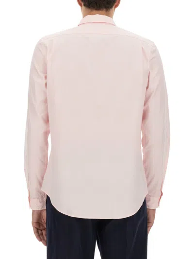 Ps By Paul Smith Ps Paul Smith Regular Fit Shirt With Button-down Collar And Embroidered Detail In Pink