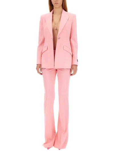Versace Single Breasted Medusa Jacket In Pink