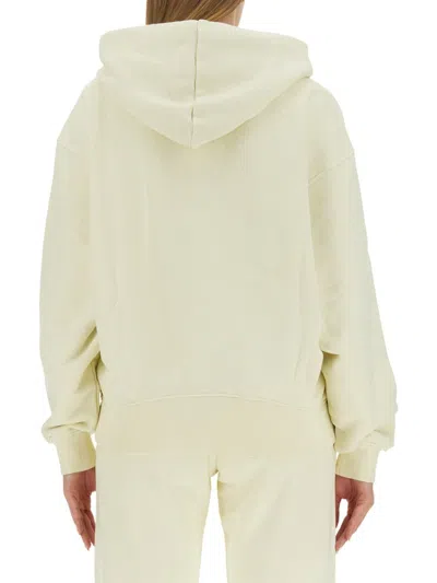 Off-white Logo Hooded Sweatshirt Front Pocket In Gray