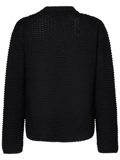 Alexander Mcqueen Logo Crewneck Cotton Sweater In Black