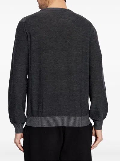 Alexander Mcqueen Skull Intarsia Wool Melange Crewneck Sweater In Black