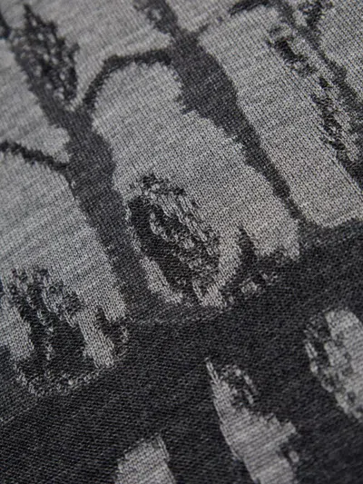 Alexander Mcqueen Skull Intarsia Wool Melange Crewneck Sweater In Black