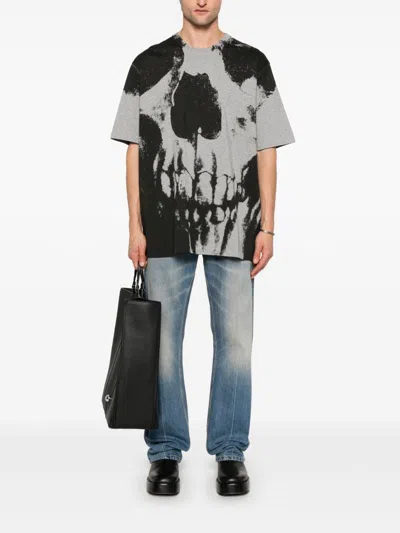 Alexander Mcqueen Skull T-shirt In Grey