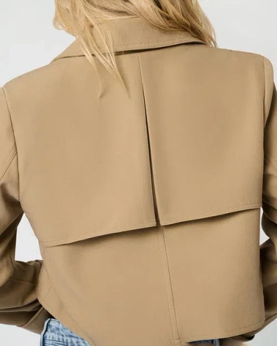 Weworewhat Cropped Trench Coat In Soft Brown