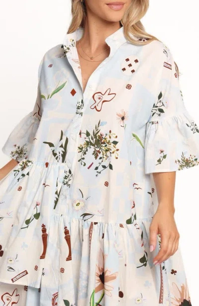 Petal And Pup Petal & Pup Marguerite Tiered Cotton Shirtdress In White