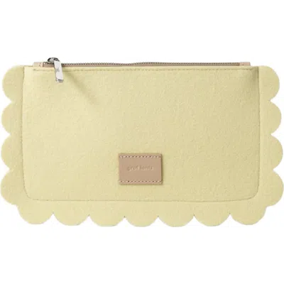 Graf & Lantz Graf Lantz Deco Edge Merino Wool Pouch In Limoncello