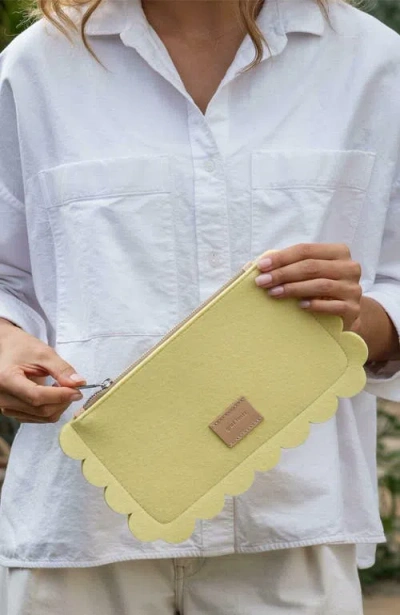 Graf & Lantz Graf Lantz Deco Edge Merino Wool Pouch In Limoncello