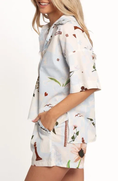 Petal And Pup Petal & Pup Jaymes Oversized Cotton Camp Shirt In Multi