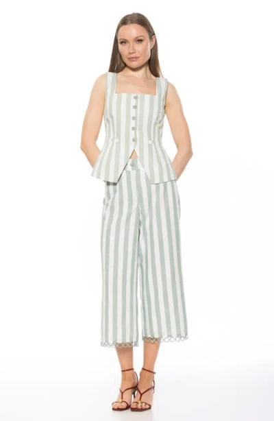Alexia Admor Adeline Square Neck Vest In Green Stripe
