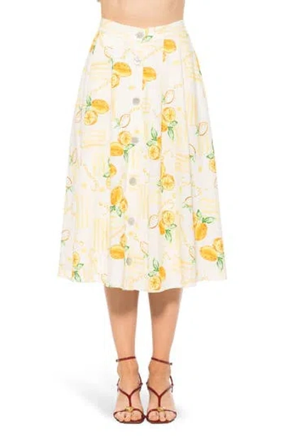 Alexia Admor Maya Midi Skirt In Lemoncello