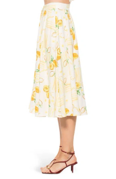 Alexia Admor Maya Midi Skirt In Lemoncello