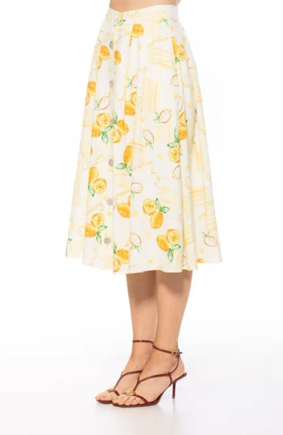 Alexia Admor Maya Midi Skirt In Lemoncello
