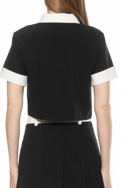Alexia Admor Emery Collared Button-up Shirt In Black