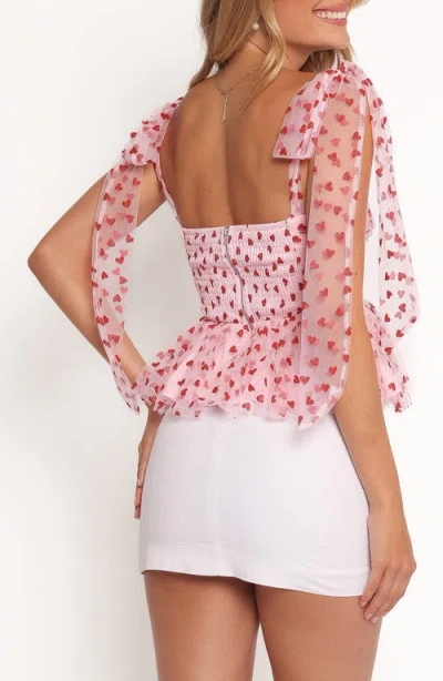 Petal And Pup Petal & Pup Floret Tie Strap Peplum Top In Multi