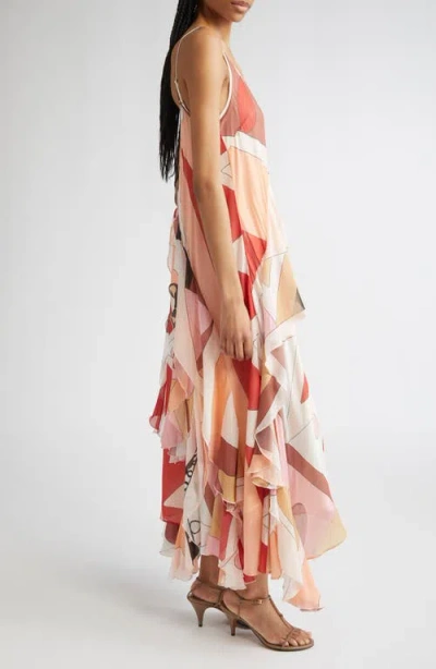 Reiss Womens Cream Red Sasha Graphic-print Woven Maxi Dress In Cream/red Multi