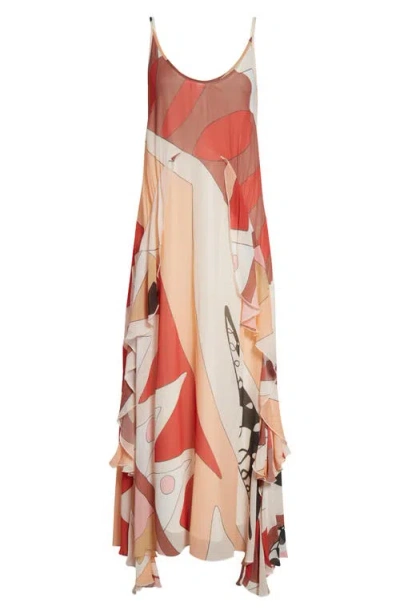 Reiss Womens Cream Red Sasha Graphic-print Woven Maxi Dress In Cream/red Multi