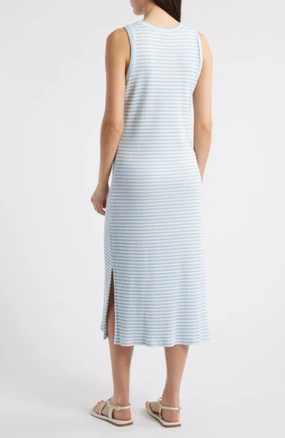 Rails Stripe Rib Midi Tank Dress In Chambray Blue Stripe