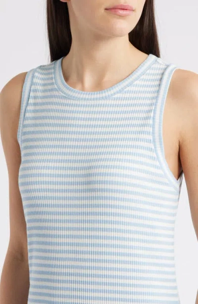 Rails Stripe Rib Midi Tank Dress In Chambray Blue Stripe