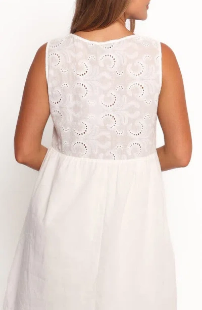 Petal And Pup Petal & Pup Nyssa Embroidered Sleeveless Cotton Sundress In White